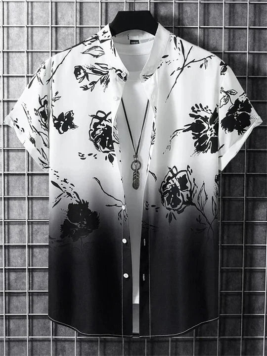 3D Floral Print Hawaiian Shirt