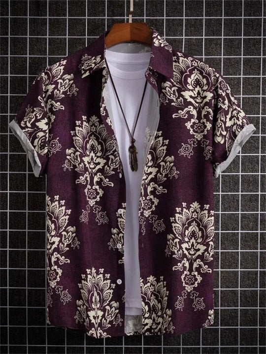 3D Floral Print Hawaiian Shirt