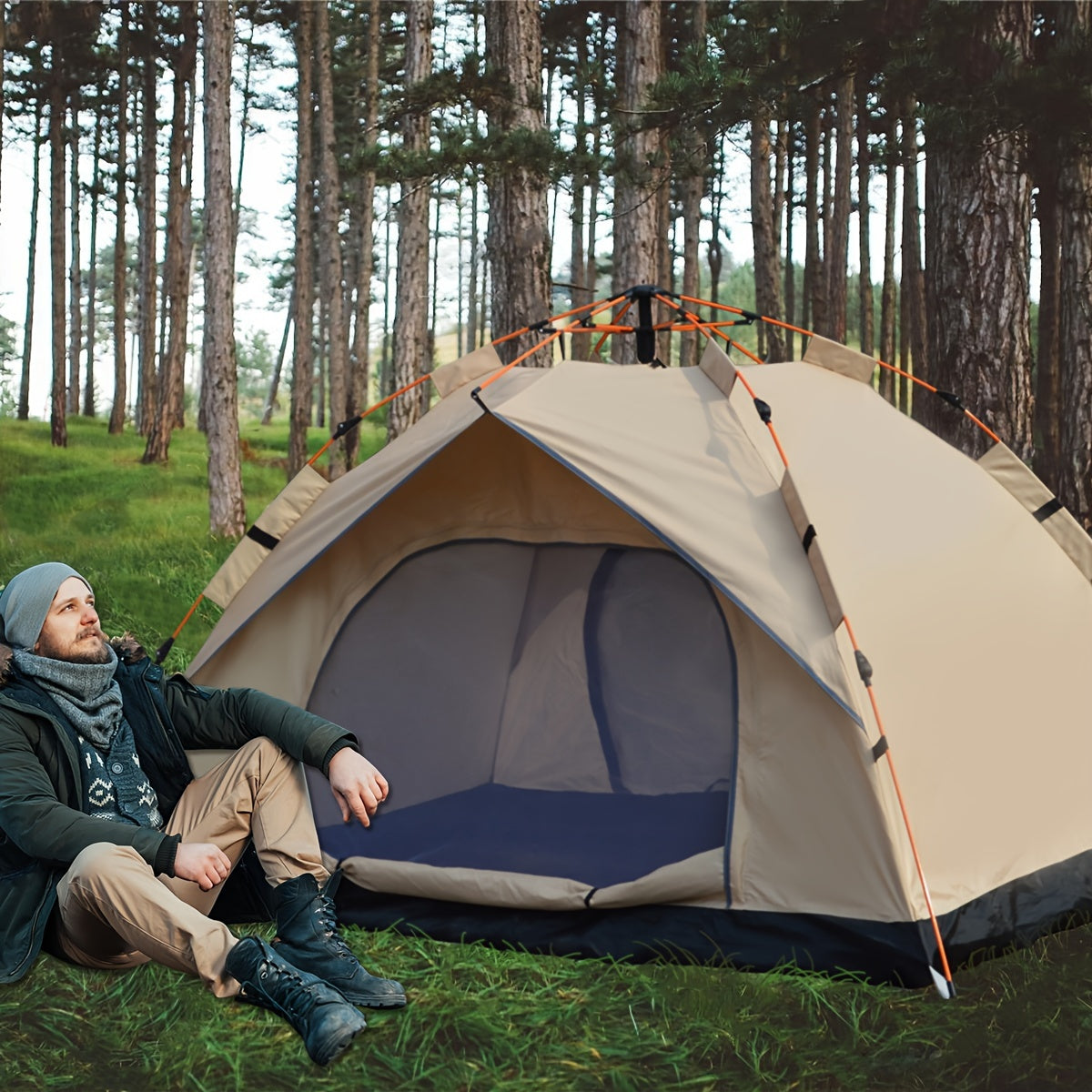 4-Person Pop-Up Camping Tent with UV Protection – Instant Setup Shelter