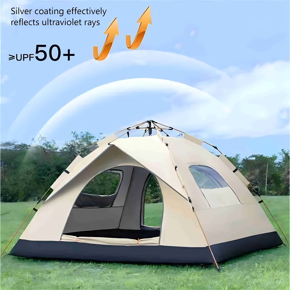 4-Person Pop-Up Camping Tent with UV Protection – Instant Setup Shelter
