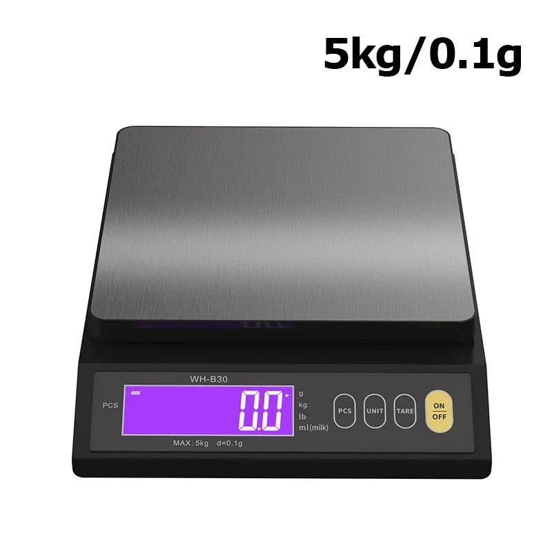 5 Kg/0.1 g and 10 kg/1 g Digital Electronic Kitchen Scale with LCD Display, Fully Waterproof Stainless Steel Baking Scale