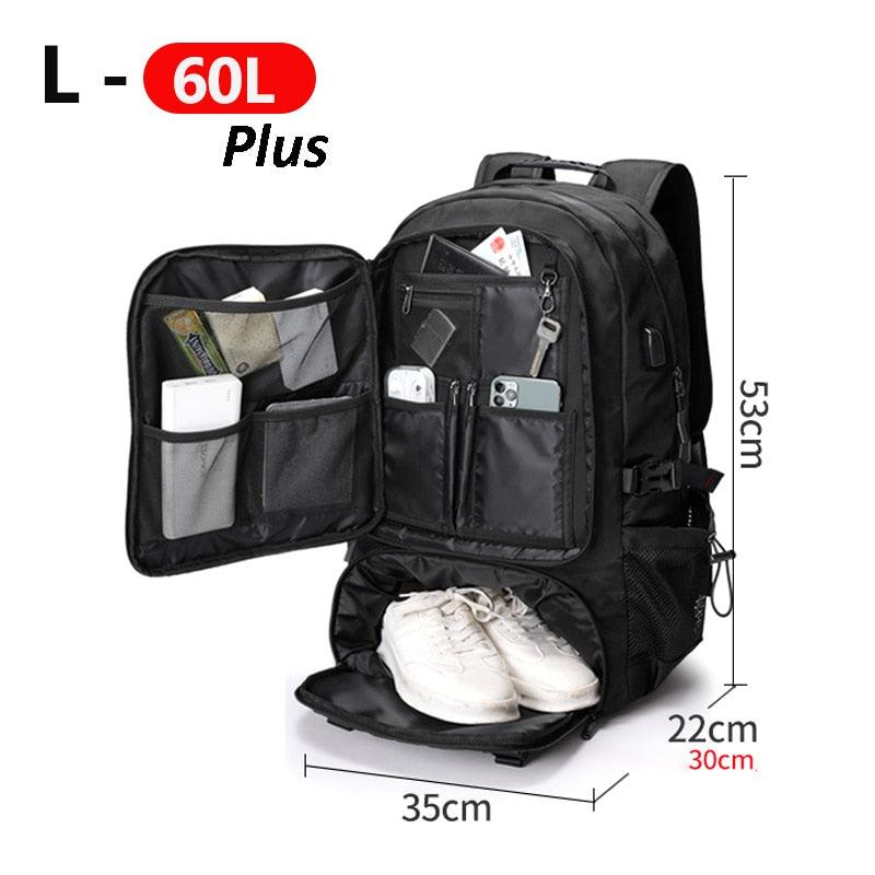 55-Litre Large-Capacity Water-Resistant Adventure Travel Backpack