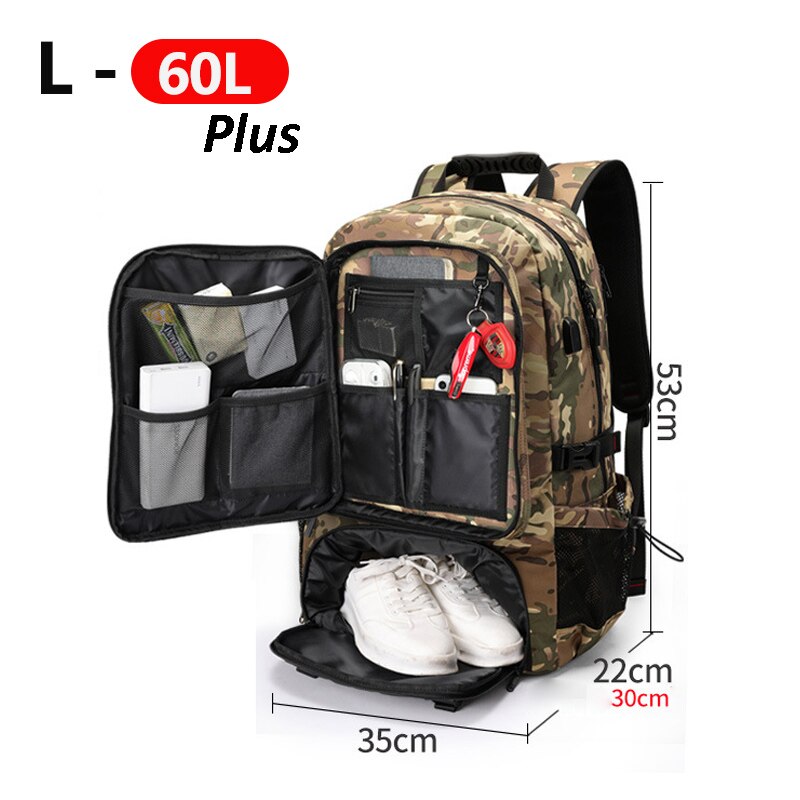 55-Litre Large-Capacity Water-Resistant Adventure Travel Backpack