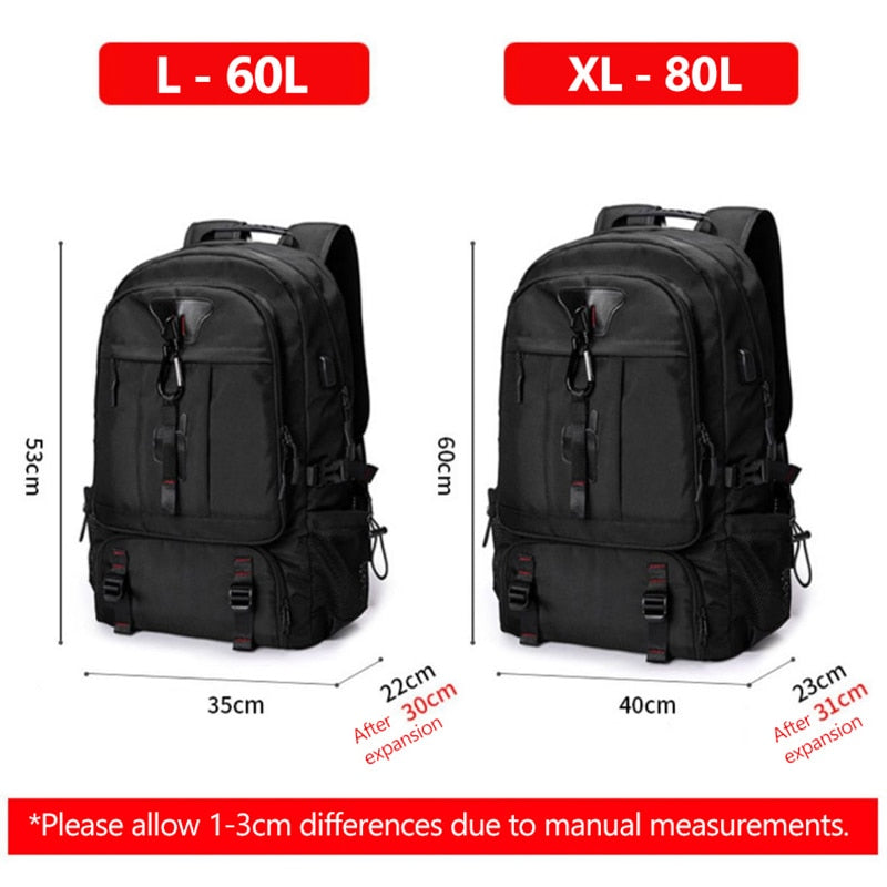 55-Litre Large-Capacity Water-Resistant Adventure Travel Backpack