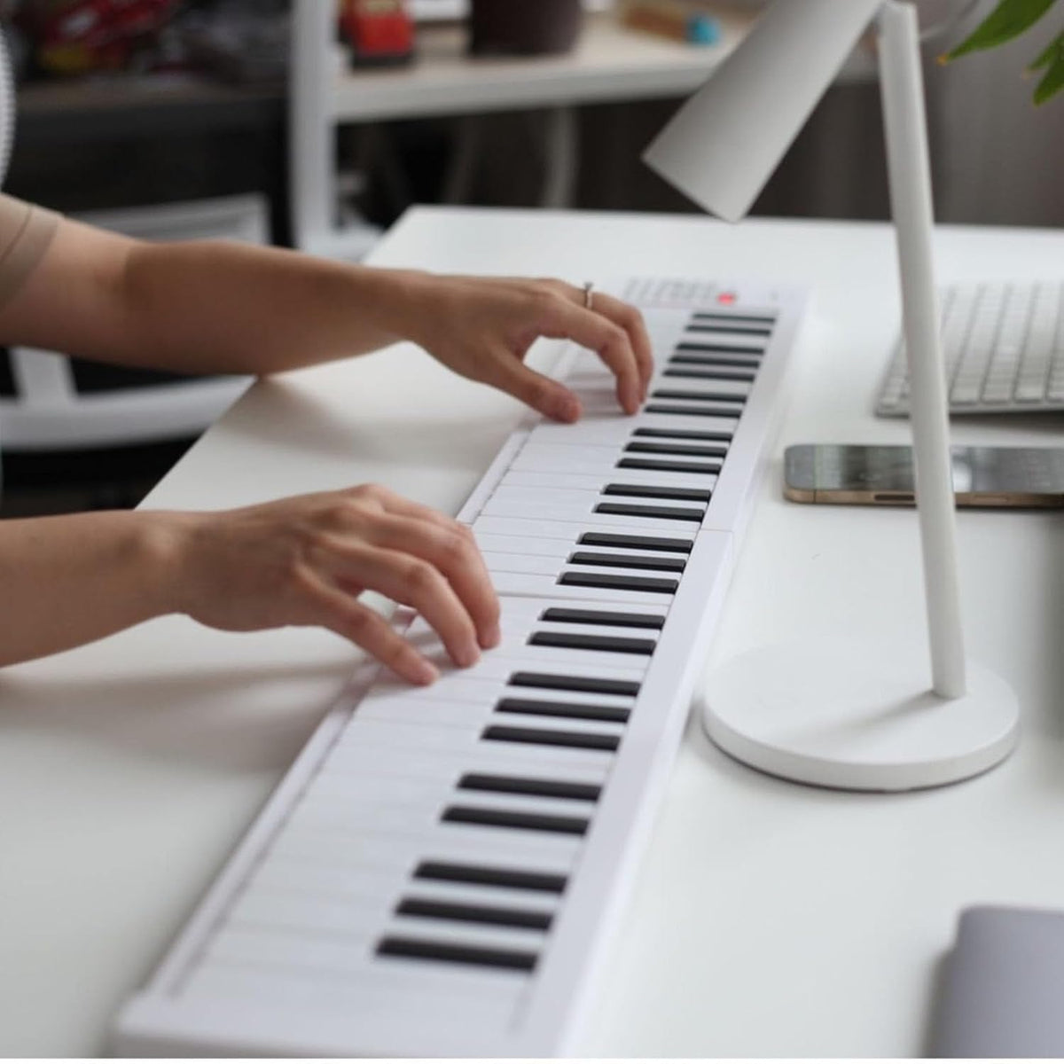 61-Key Foldable Digital Piano with Recording and Playback Function