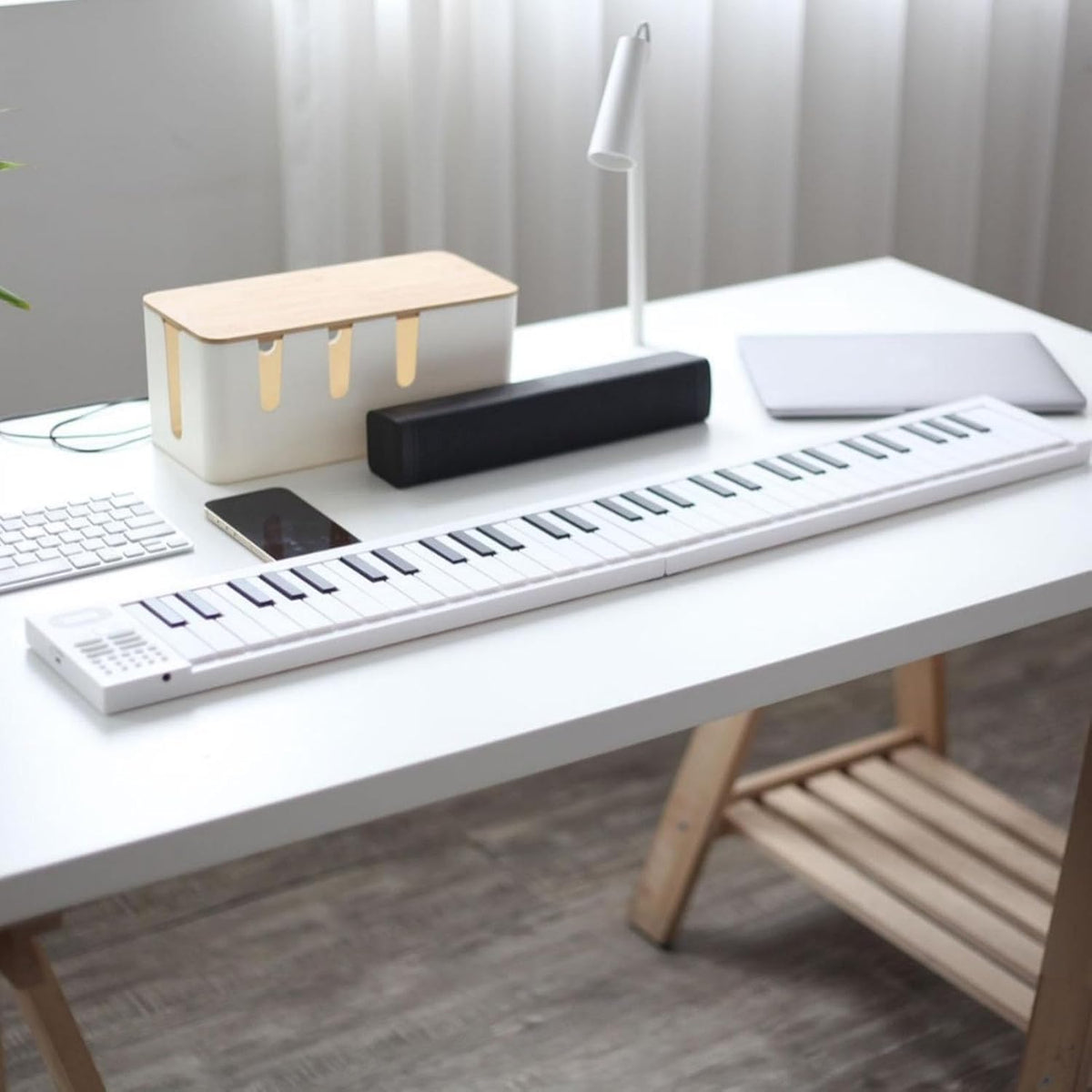 61-Key Foldable Digital Piano with Recording and Playback Function