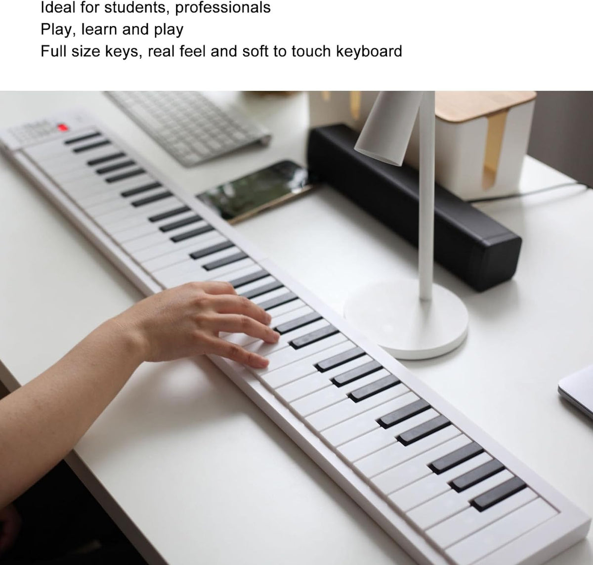 61-Key Foldable Digital Piano with Recording and Playback Function