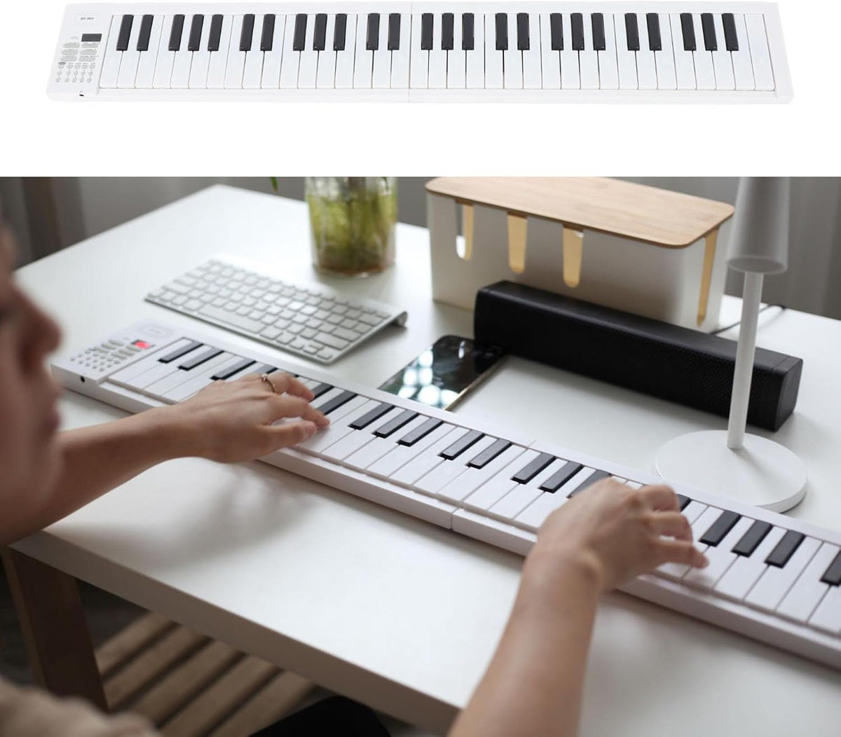 61-Key Foldable Digital Piano with Recording and Playback Function