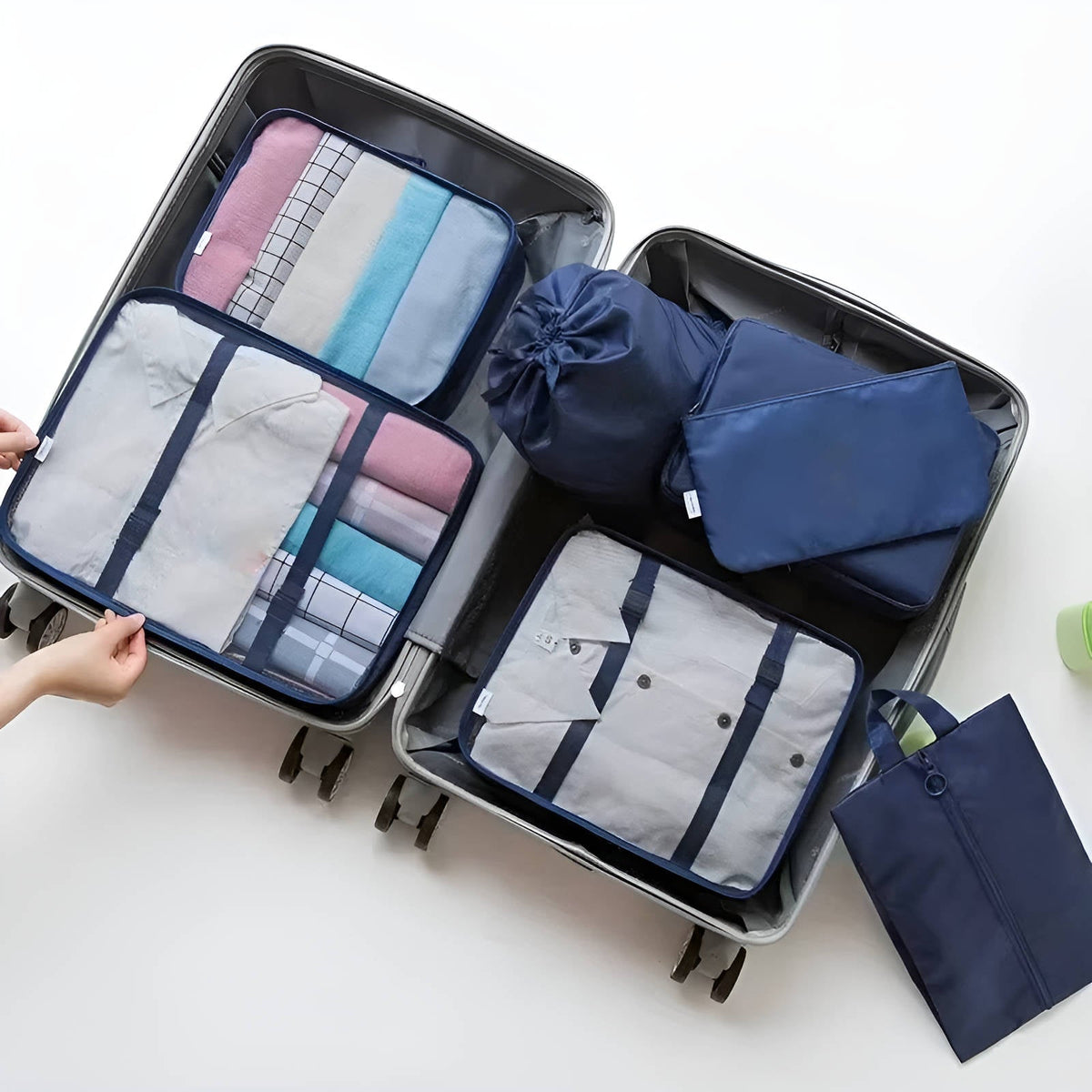 7-Piece Travel Organizer Set with Mesh