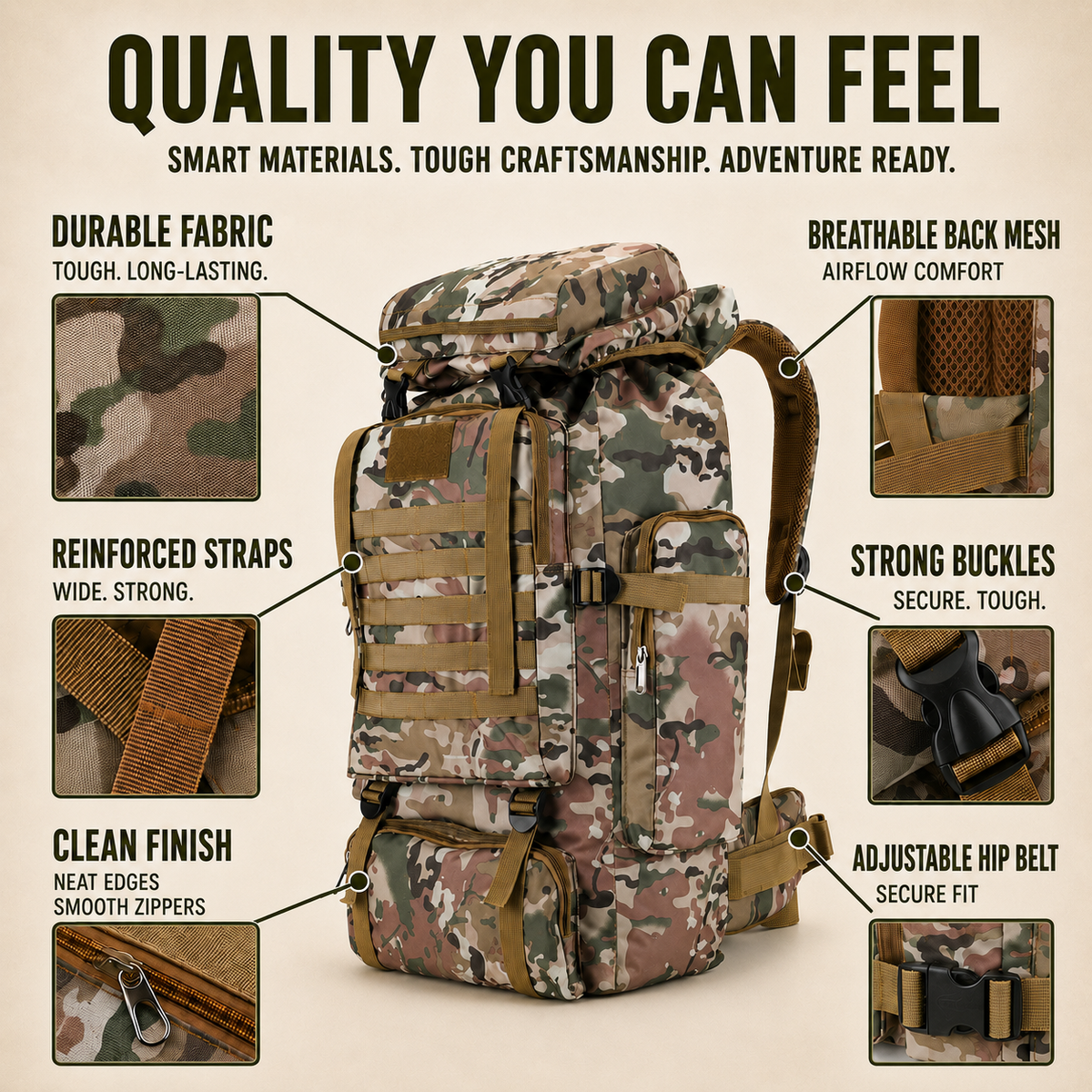 80-Liter Trekking Backpack