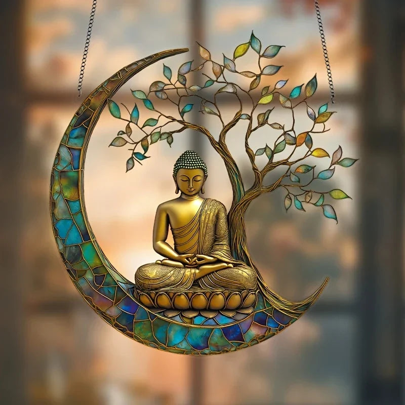 Acrylic Suncatcher - 2D Buddha Decor - Window and Home Accessory - Spiritual Room Decor