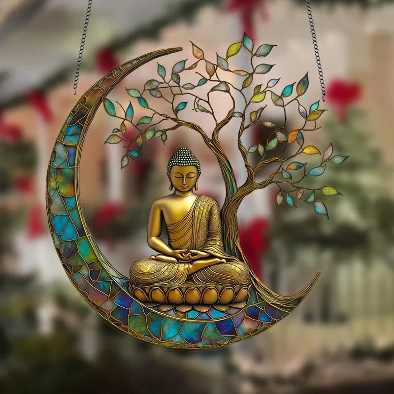 Acrylic Suncatcher - 2D Buddha Decor - Window and Home Accessory - Spiritual Room Decor