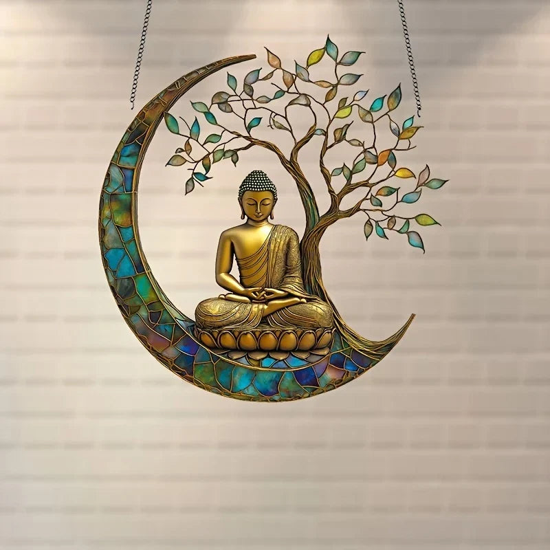 Acrylic Suncatcher - 2D Buddha Decor - Window and Home Accessory - Spiritual Room Decor