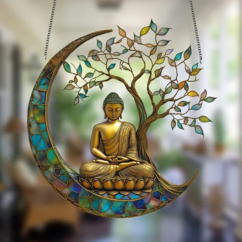 Acrylic Suncatcher - 2D Buddha Decor - Window and Home Accessory - Spiritual Room Decor