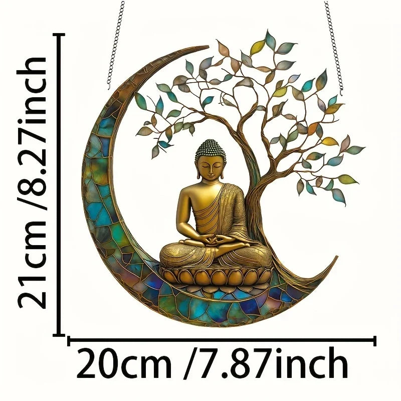 Acrylic Suncatcher - 2D Buddha Decor - Window and Home Accessory - Spiritual Room Decor