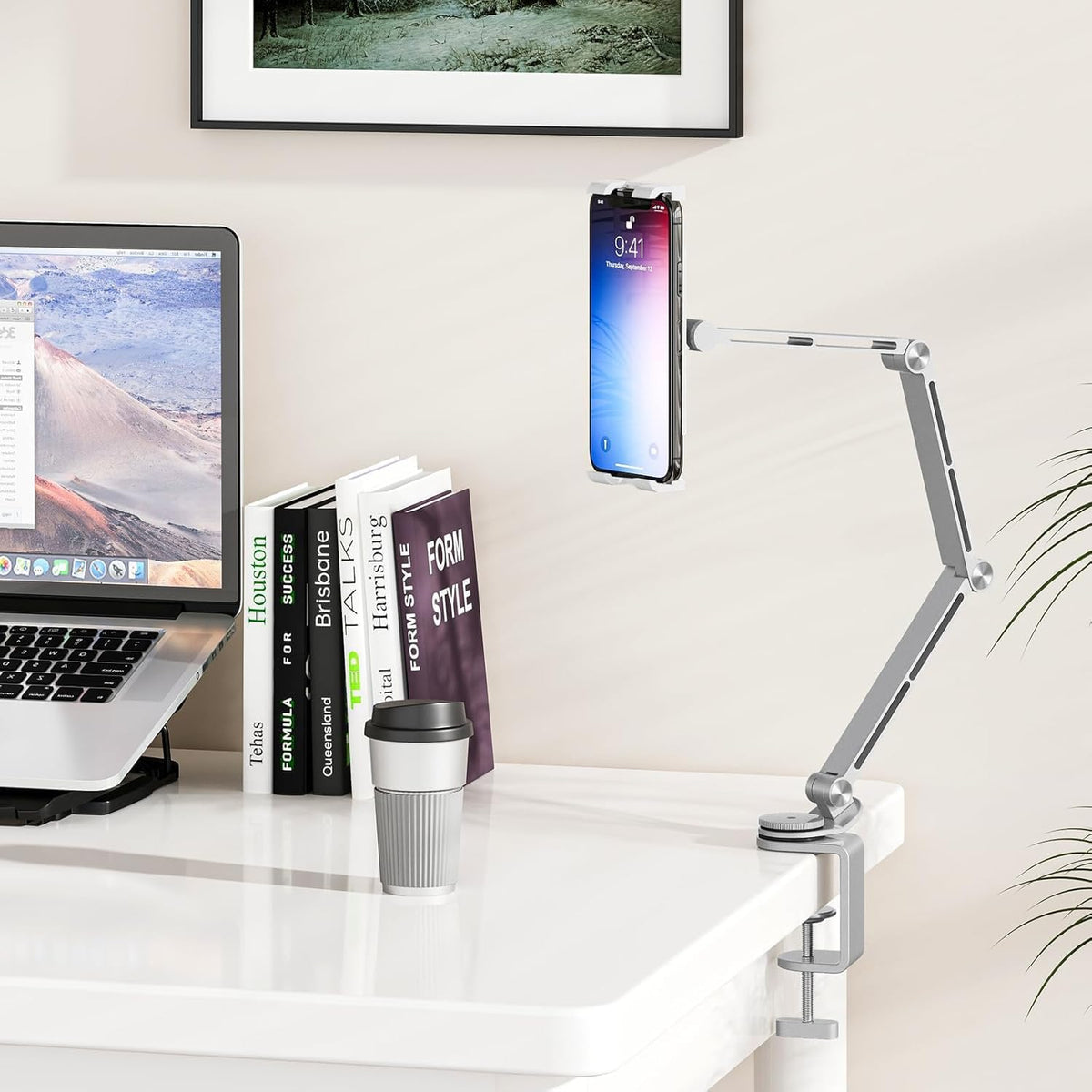 Adjustable Aluminum Tablet Mount with 360° Rotation