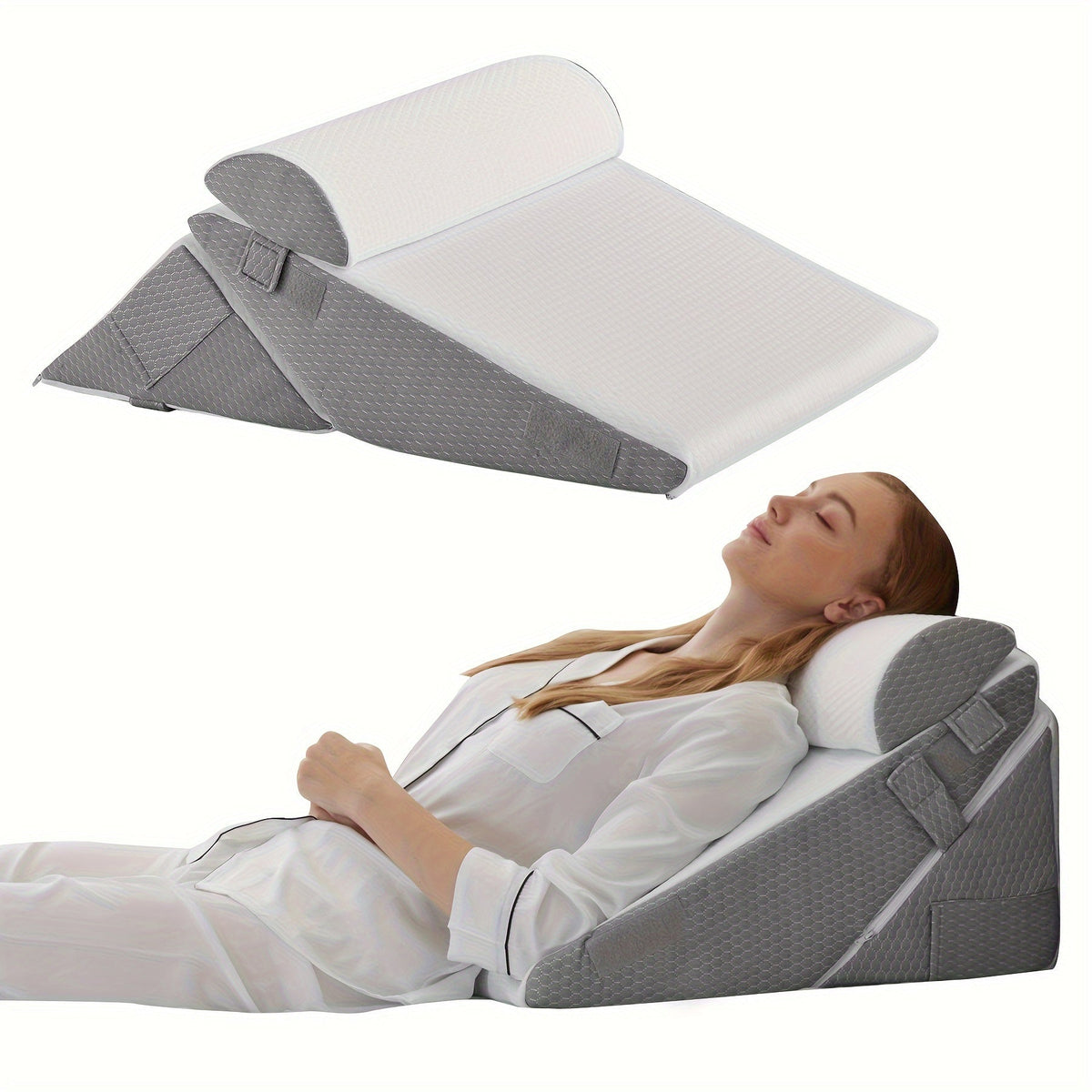 Adjustable Bed Wedge Pillow for Comfort, Support & Leg Elevation