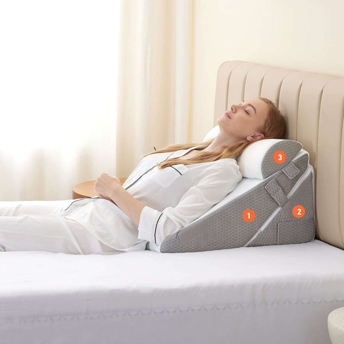 Adjustable Bed Wedge Pillow for Comfort, Support & Leg Elevation
