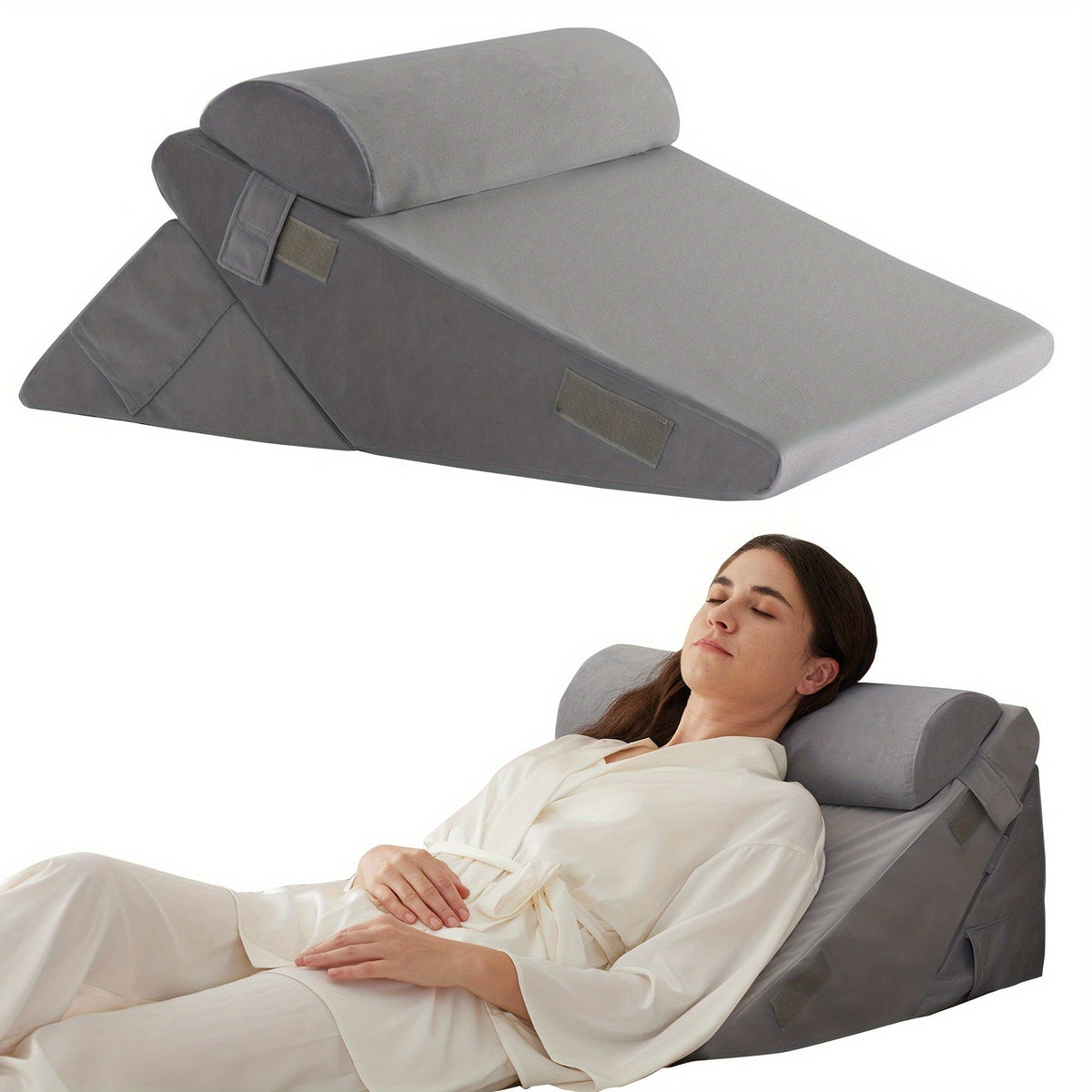 Adjustable Bed Wedge Pillow for Comfort, Support & Leg Elevation