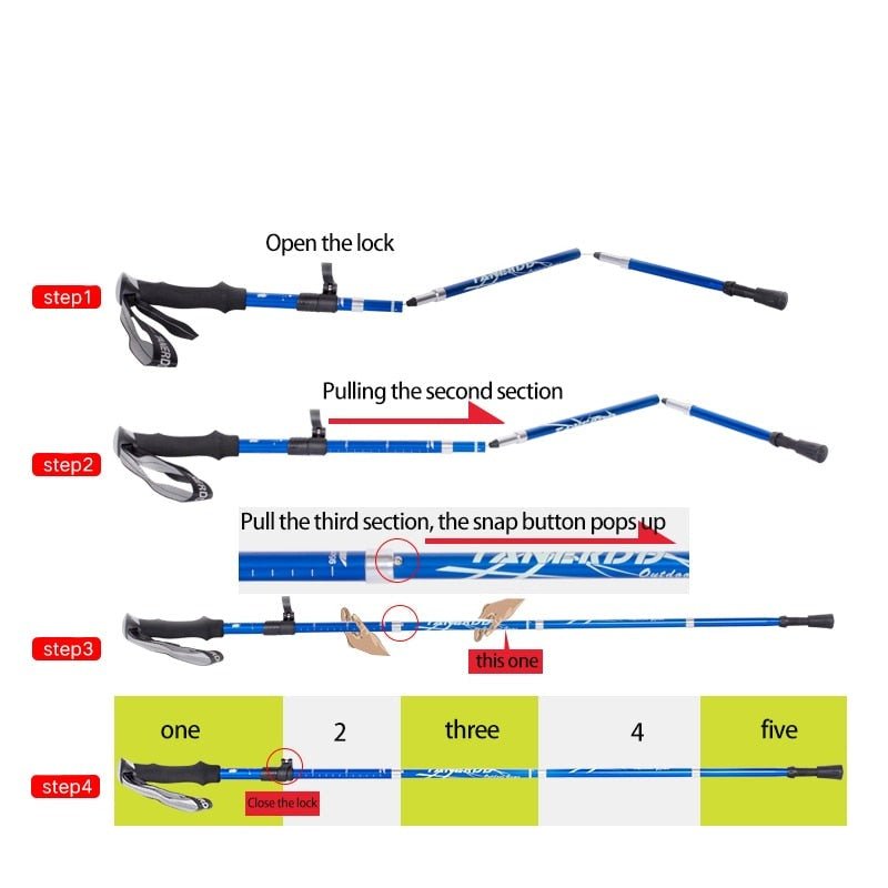 Adjustable Foldable Telescopic Trekking Poles