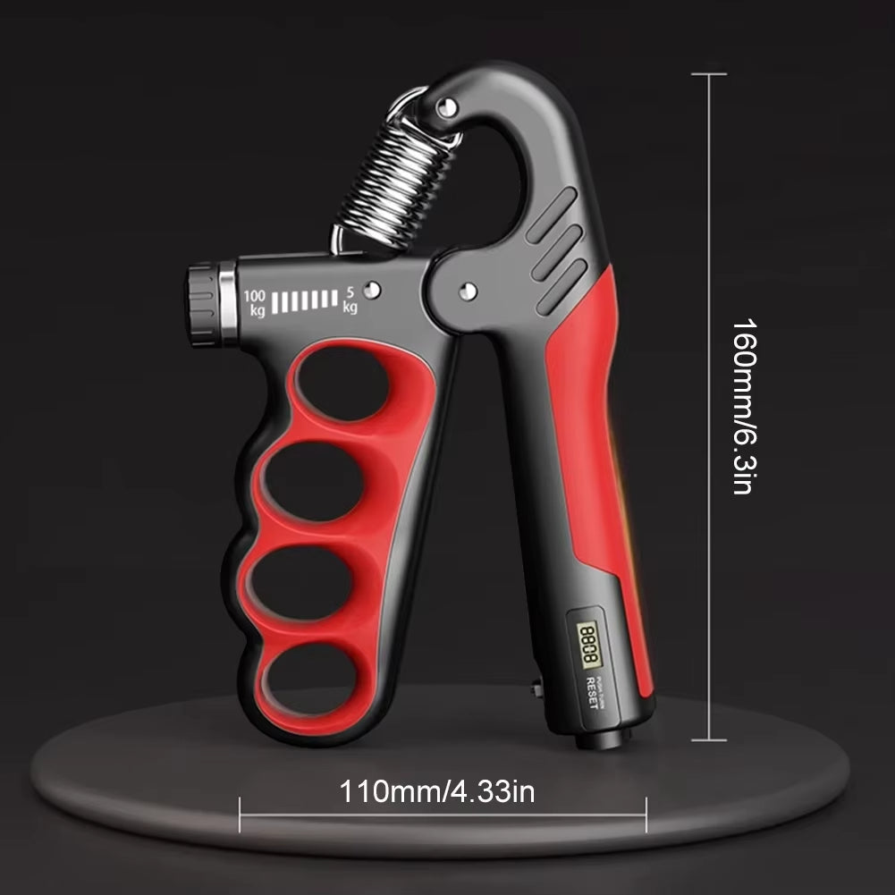 Adjustable Hand Grip Strengthener | 5–100 kg Resistance | Rep Counter | Non-Slip Handles