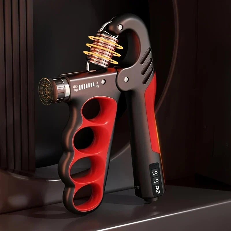 Adjustable Hand Grip Strengthener | 5–100 kg Resistance | Rep Counter | Non-Slip Handles