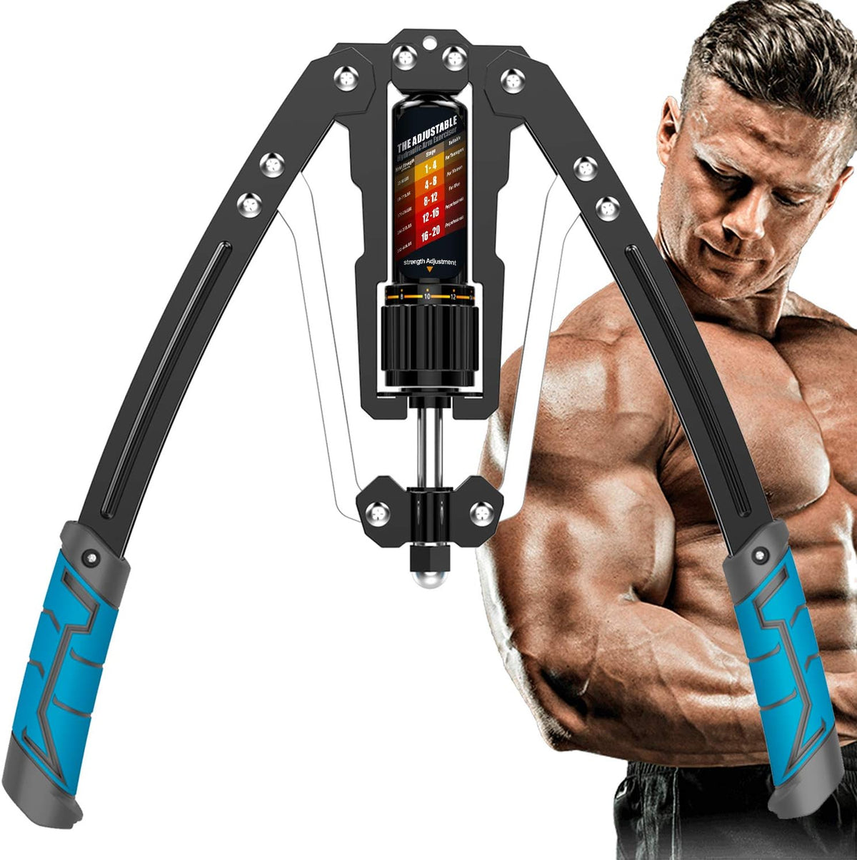 Adjustable Hydraulic Arm Exerciser – 10 to 200kg Upper Body Strength Trainer