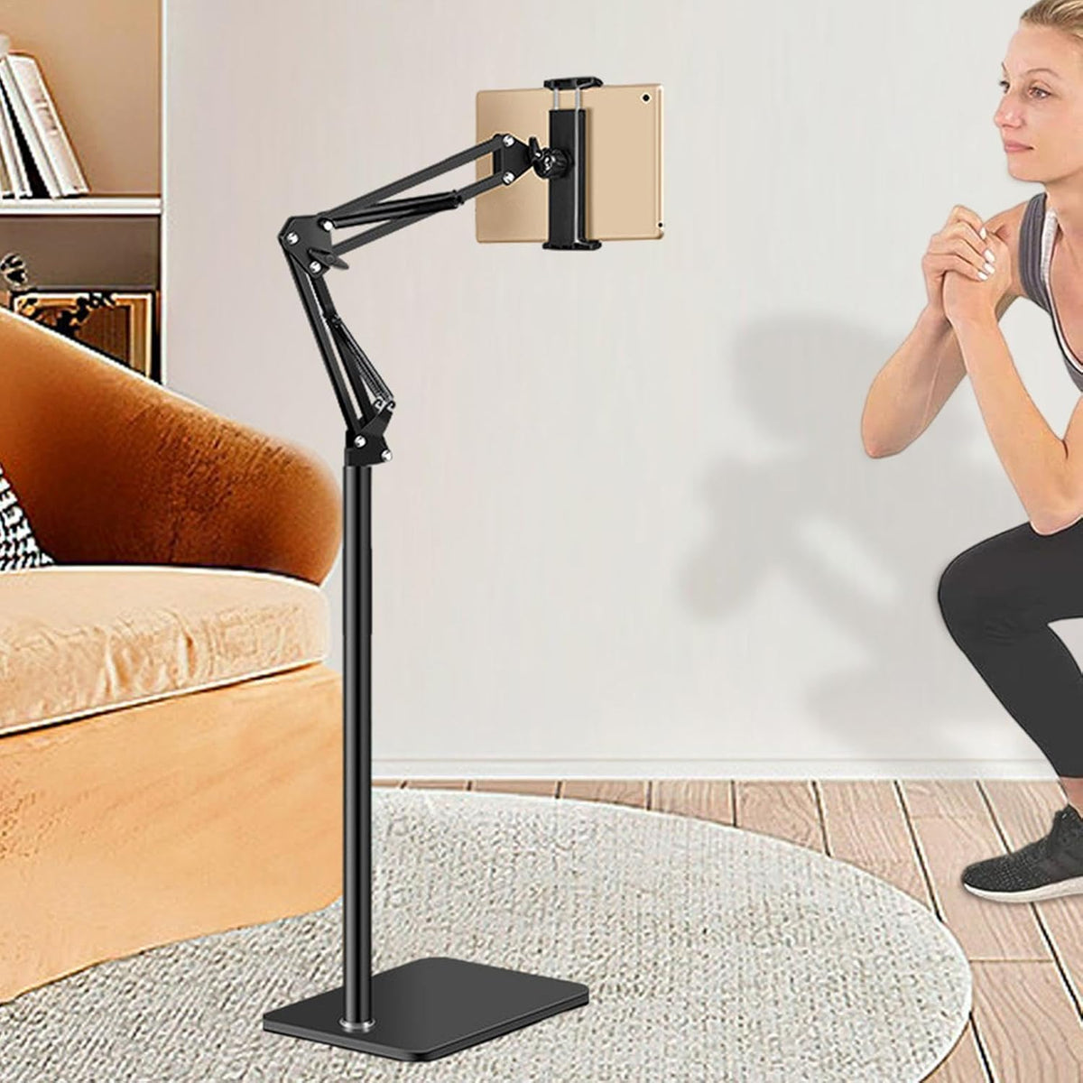 Adjustable Phone & Tablet Floor Stand for Hands-Free Viewing