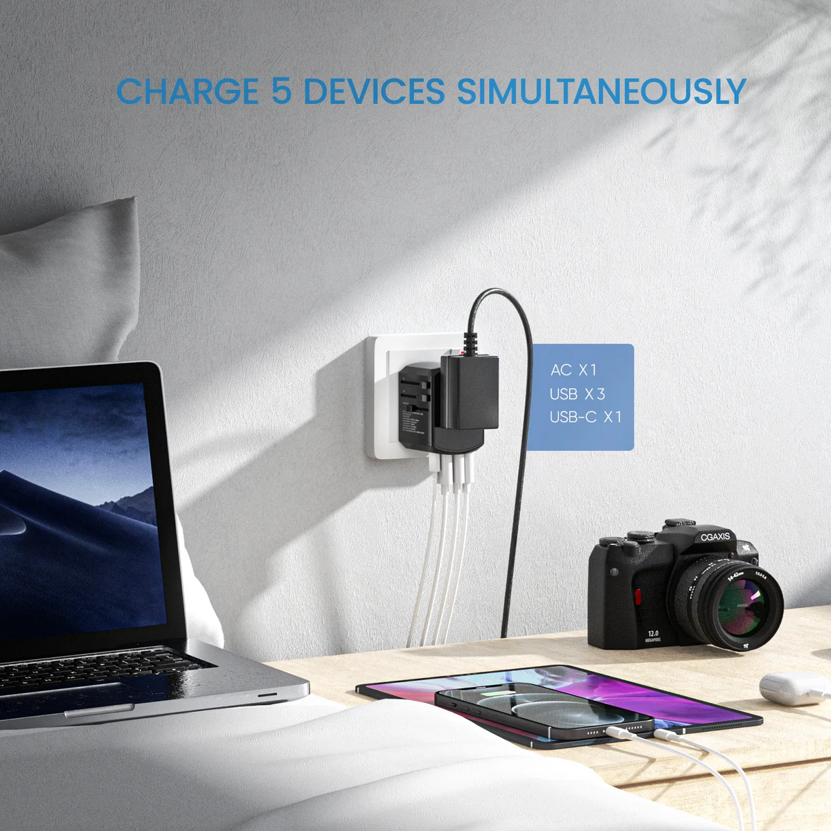 All-in-One Universal Travel Adapter Power Hub