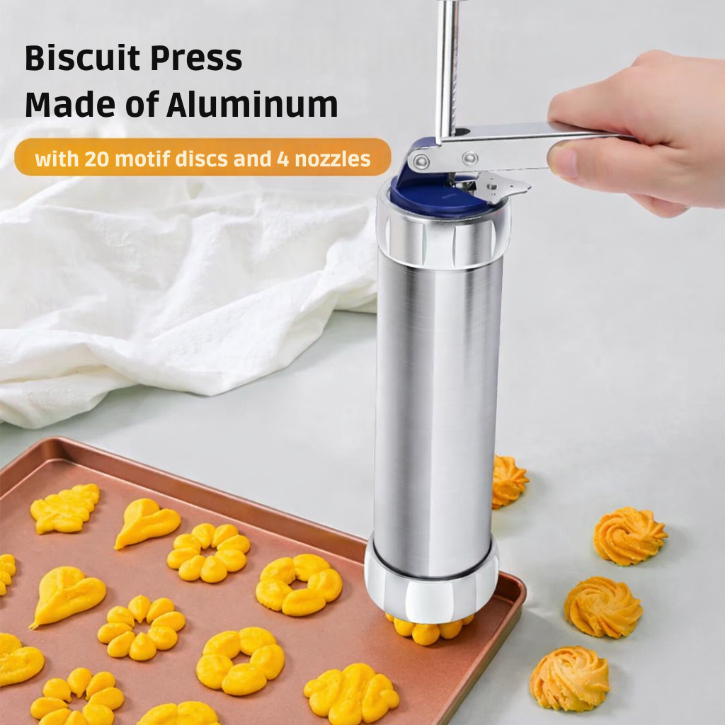Aluminium Cookie Press for Spritz Cookies and Decorating