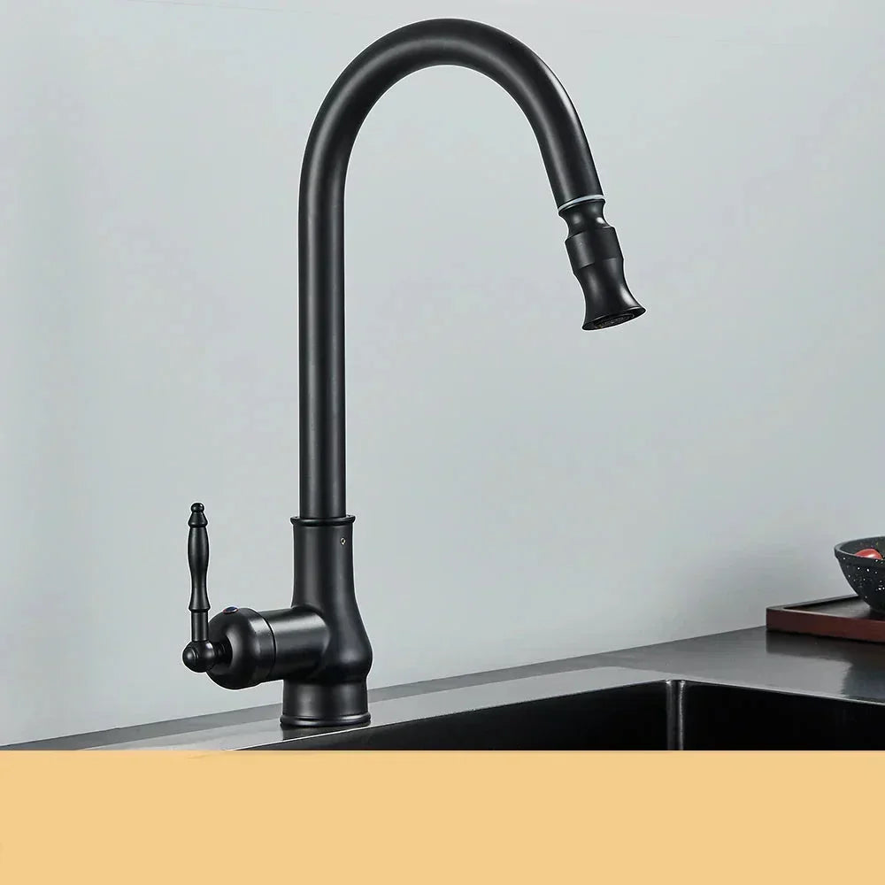 Antique Brass Retro Style Kitchen Mixer Tap with Swivel Spout