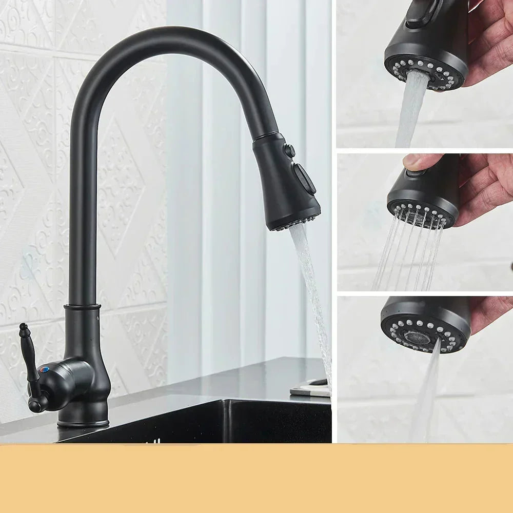Antique Brass Retro Style Kitchen Mixer Tap with Swivel Spout