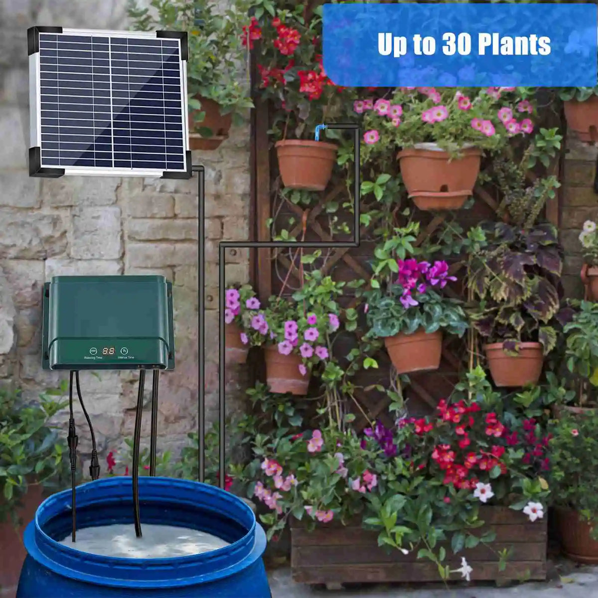 Automatic Solar Drip Irrigation System Kit with 30 Modes and 7 Timers