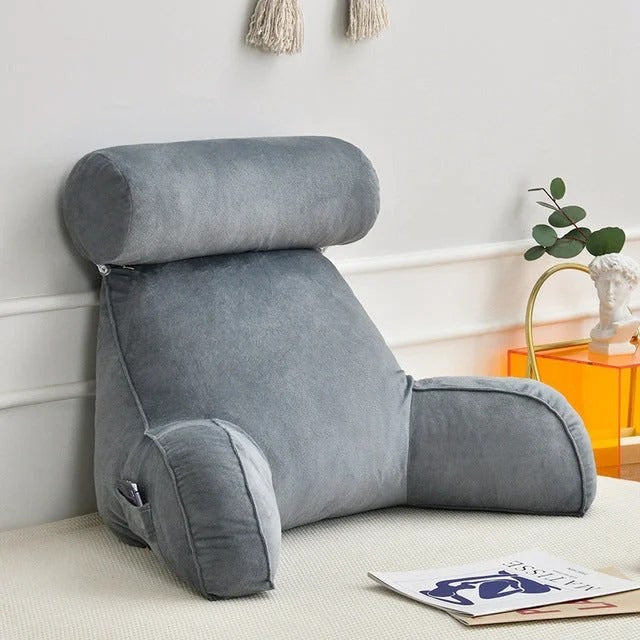 Backrest Pillow with Adjustable Headrest