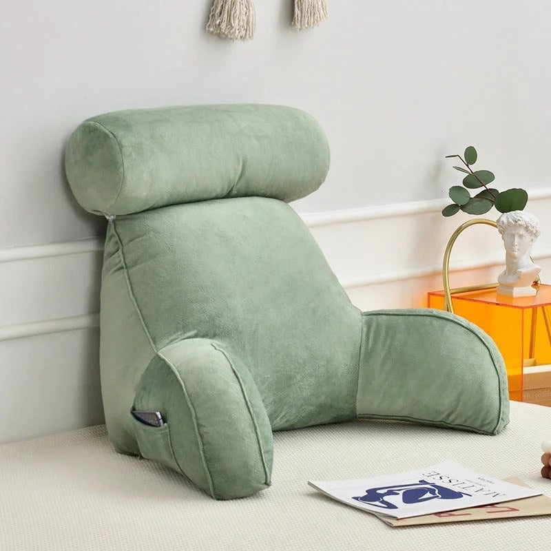 Backrest Pillow with Adjustable Headrest