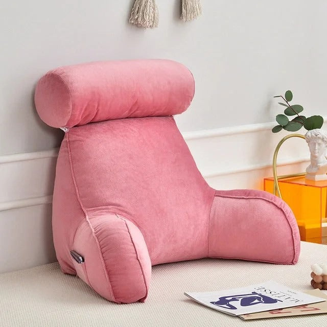 Backrest Pillow with Adjustable Headrest