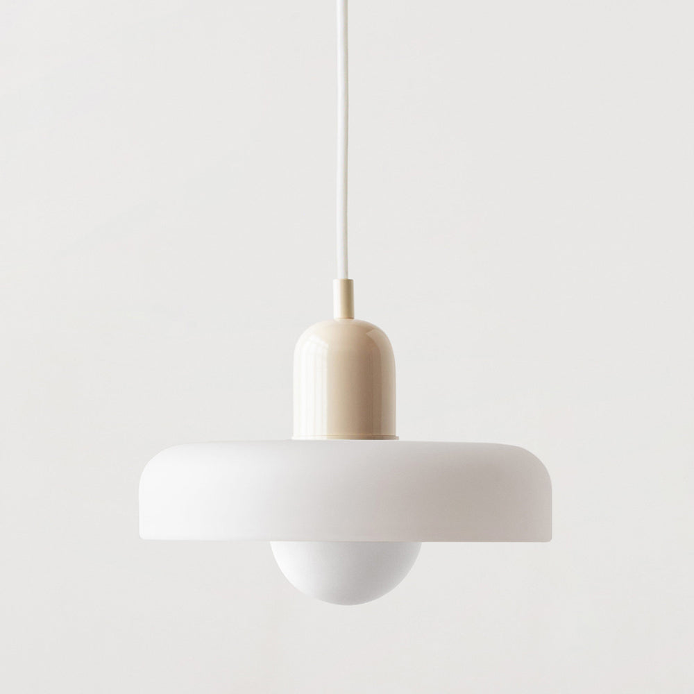 Bauhaus Coloured Glass Pendant Light – Modern Adjustable Living Room Hanging Lamp