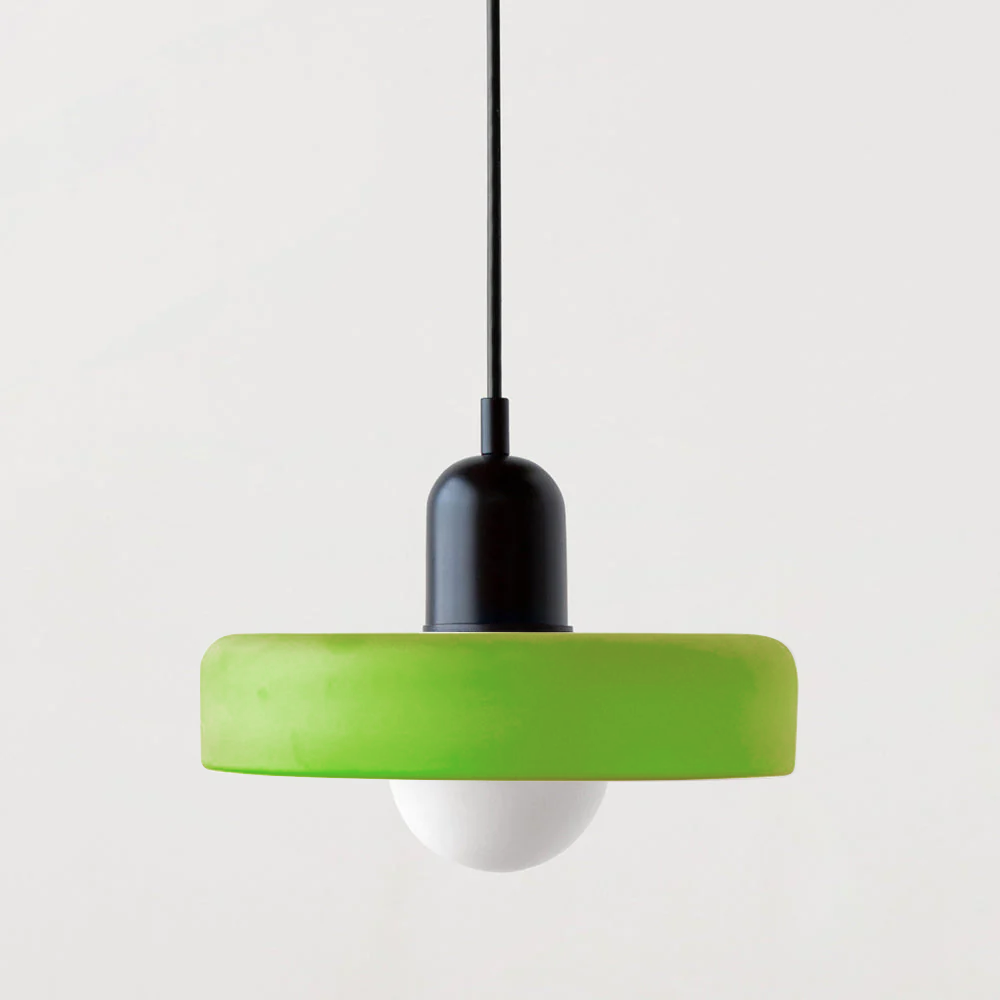 Bauhaus Coloured Glass Pendant Light – Modern Adjustable Living Room Hanging Lamp