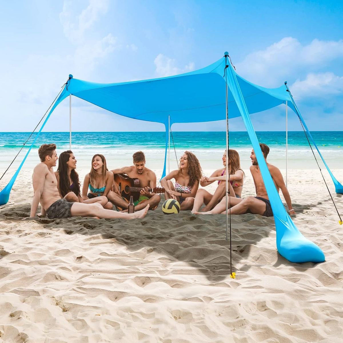 Beach Tent with Aluminum Poles and Sand Anchors