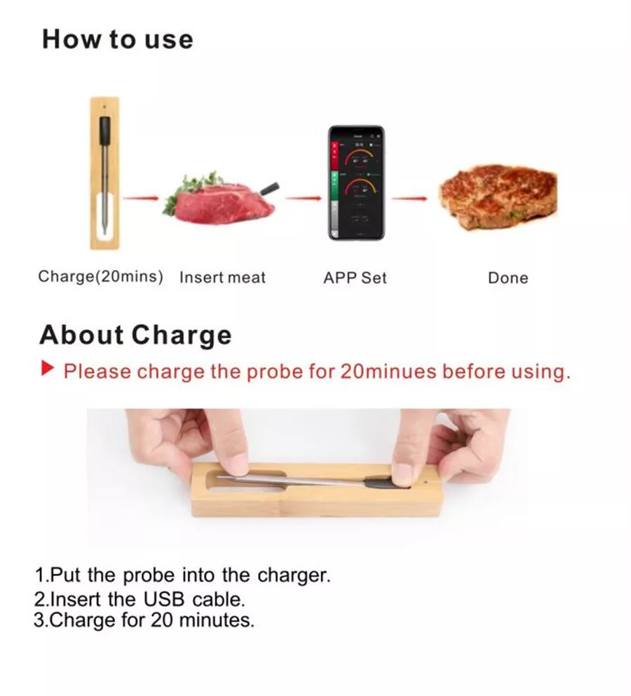 Bluetooth Meat Thermometer – Precise Wireless Cooking