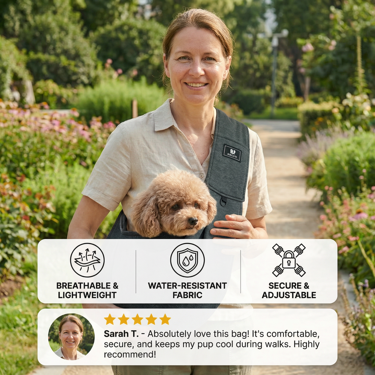 Breathable Dog Shoulder Sling Carrier — Hands-Free Compact Design