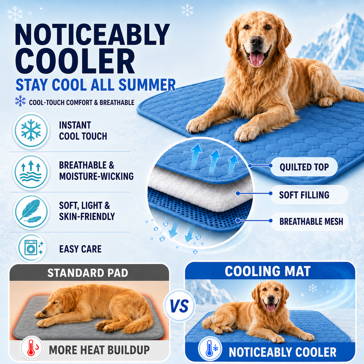 Breathable Self-Cooling Pet Sleeping Mat