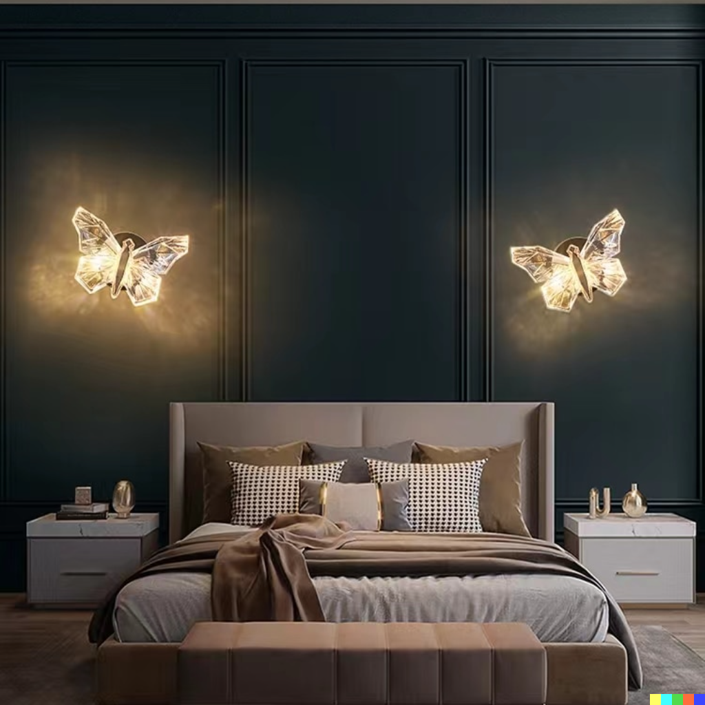 Butterfly-Shaped LED Wall Sconce with Energy-Saving Technology and Sculptural Design