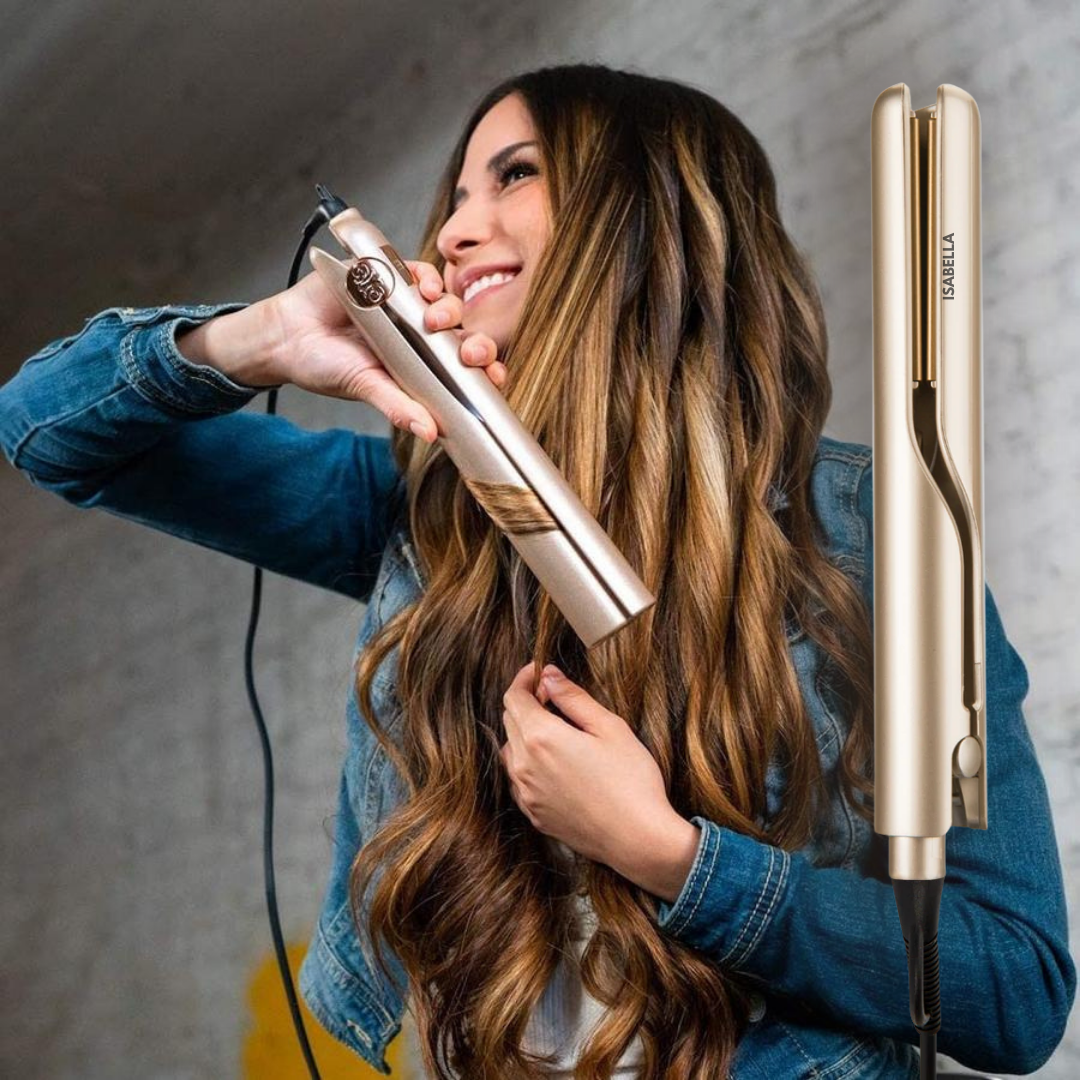 Ceramic Hair Straightener and Curler with Adjustable Heat
