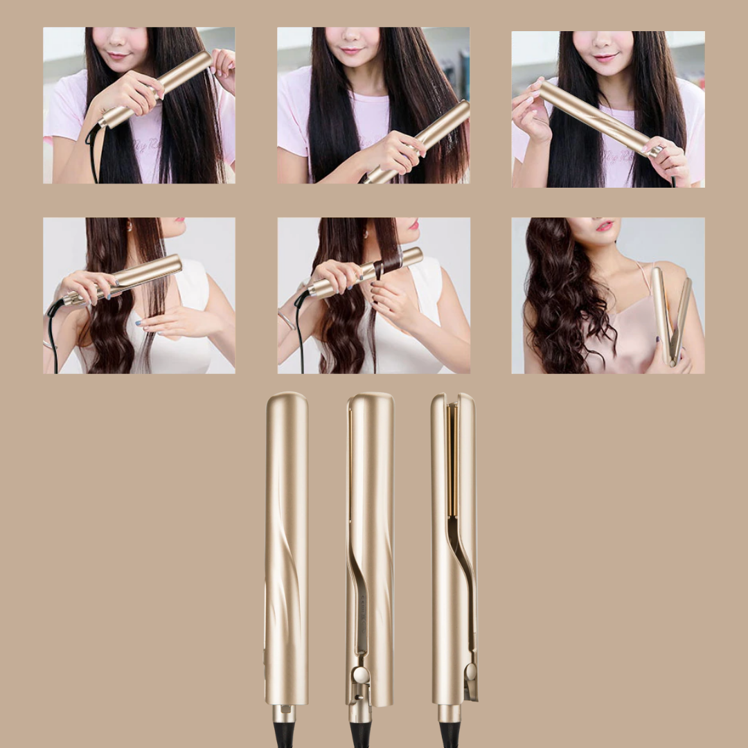Ceramic Hair Straightener and Curler with Adjustable Heat