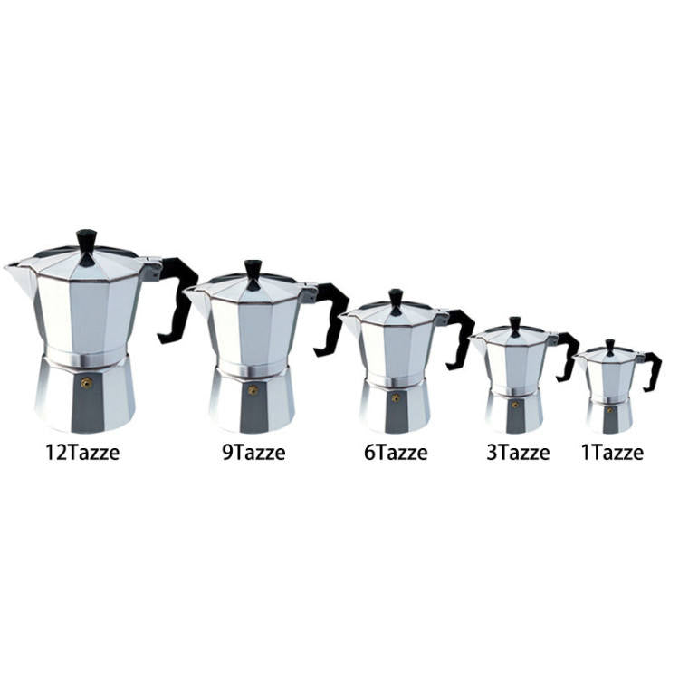 Classic Italian Stovetop Espresso Maker - 12-Cup Moka Pot