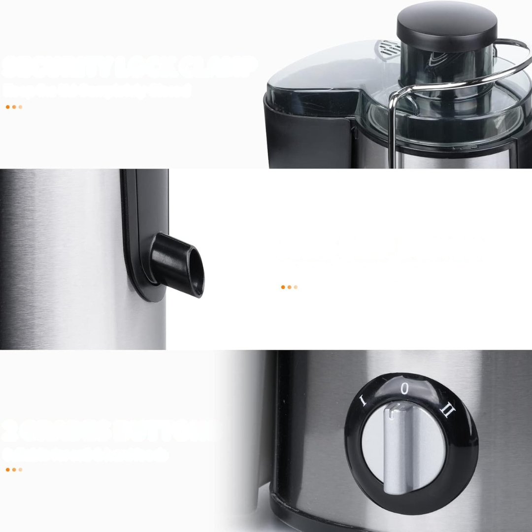 Cold Press Juicer with 3 Speed Settings – Stainless Steel, High Juice Yield, Easy to Clean