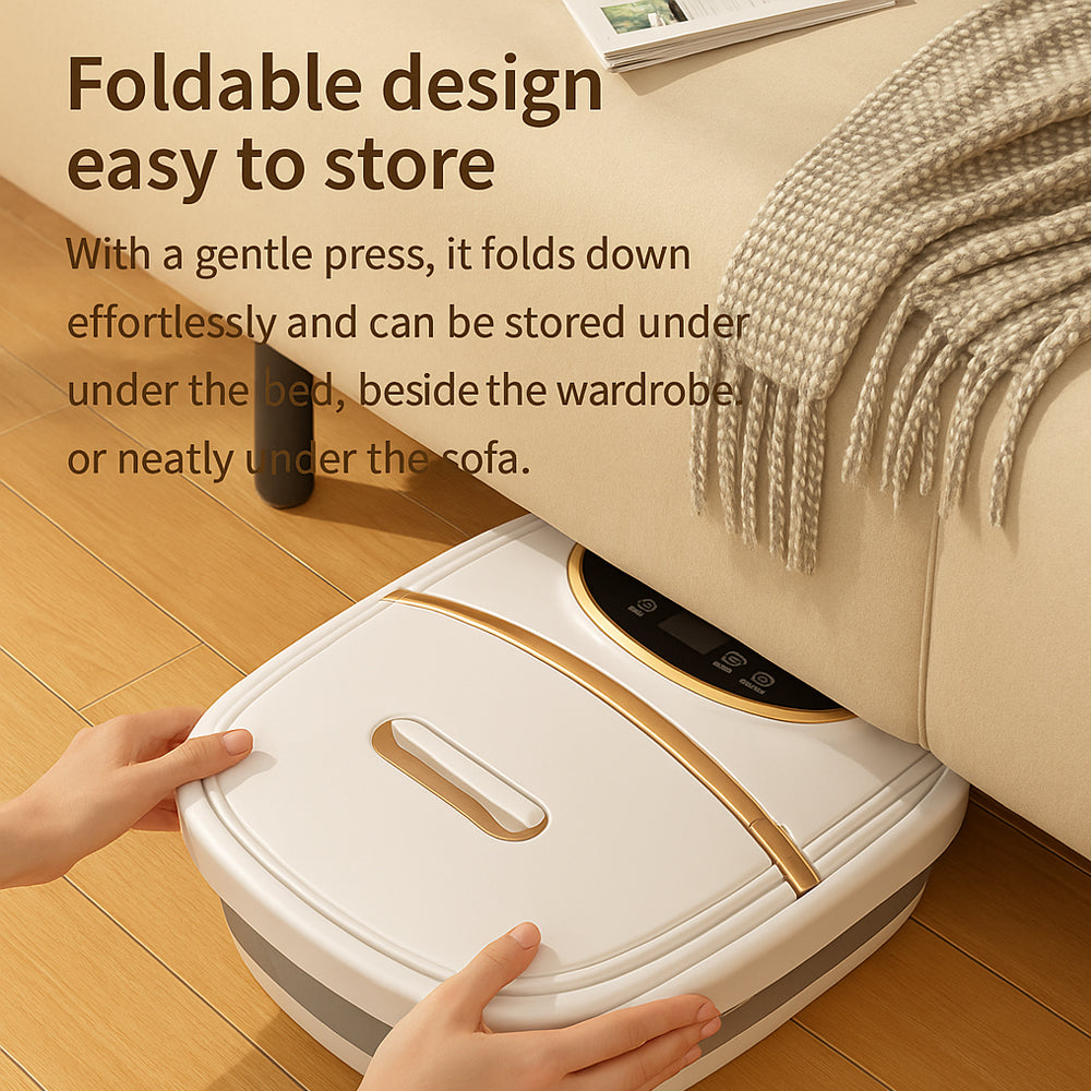 Collapsible Foot Spa with Heat and 6 Massage Rollers for Deep Massage