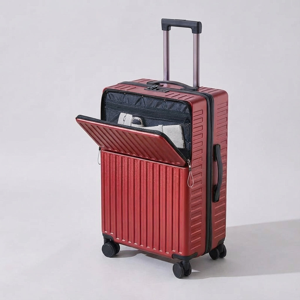 Compact Carry-On Spinner Suitcase with Laptop Compartment