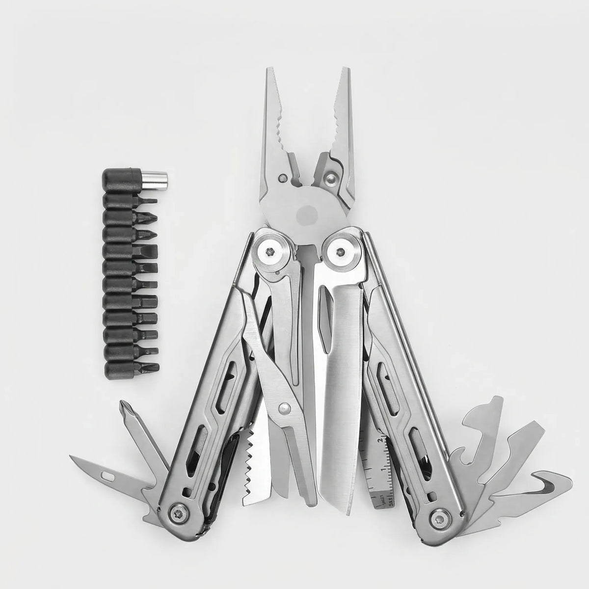 Compact Folding Multi-Tool with Pliers and Screwdriver Bits